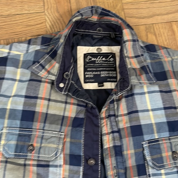 Buffalo mens quilted shirt jacket plaid blue size medium - Picture 2 of 7